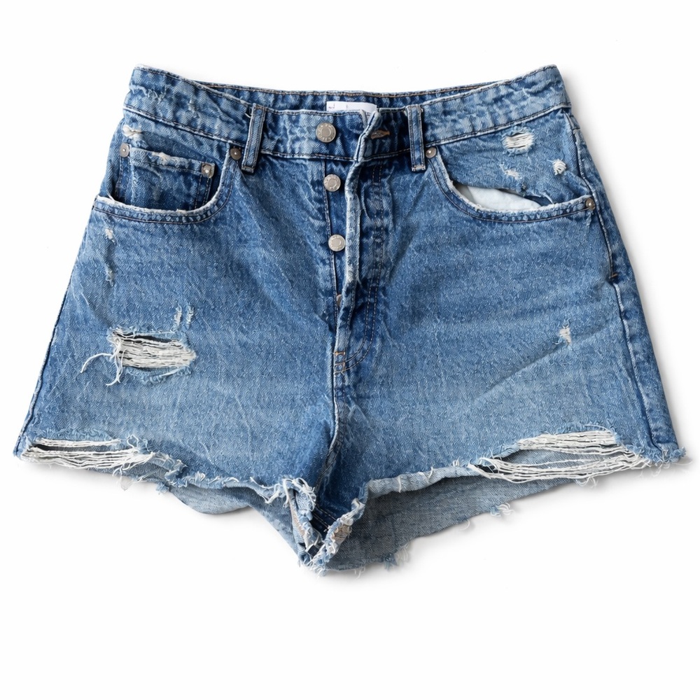 Zara Blue Cutoffs